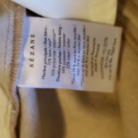 Sezane Martin Trousers wool blend in ecru size 40/8 - Picture 5 of 10